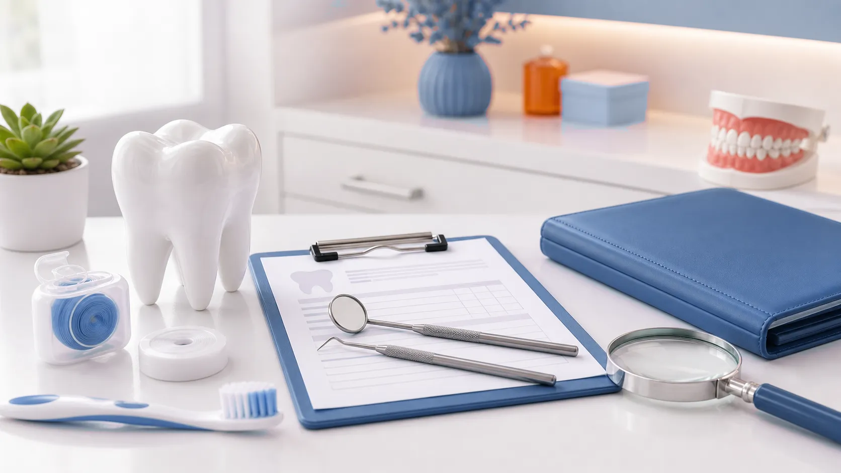 Oral health evaluation dental tools and checklist